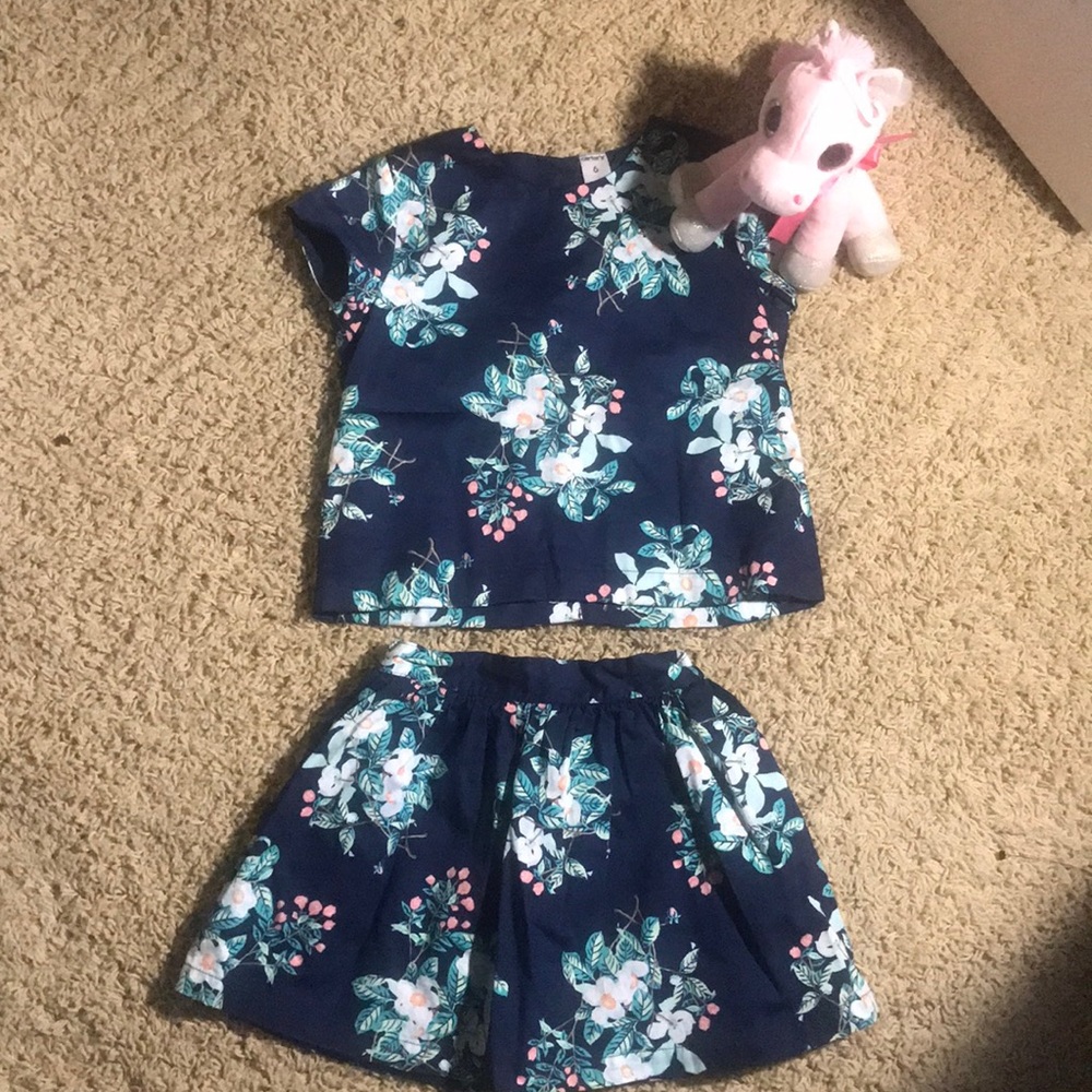 Floral Carters girls skirt outfit